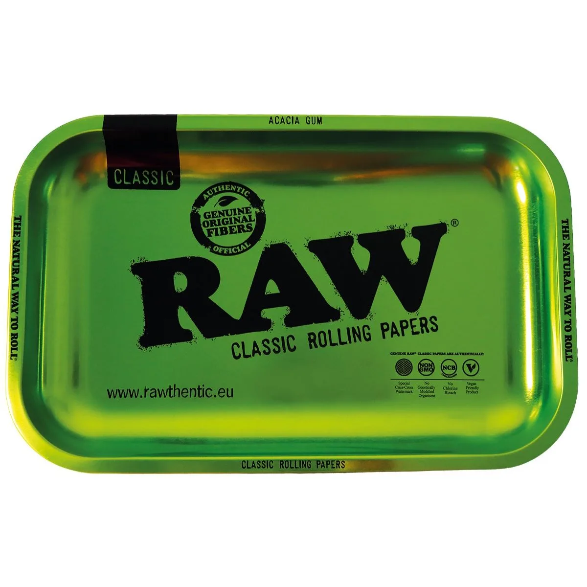 Raw Bandeja Metálica Verde para Liar Pequeña