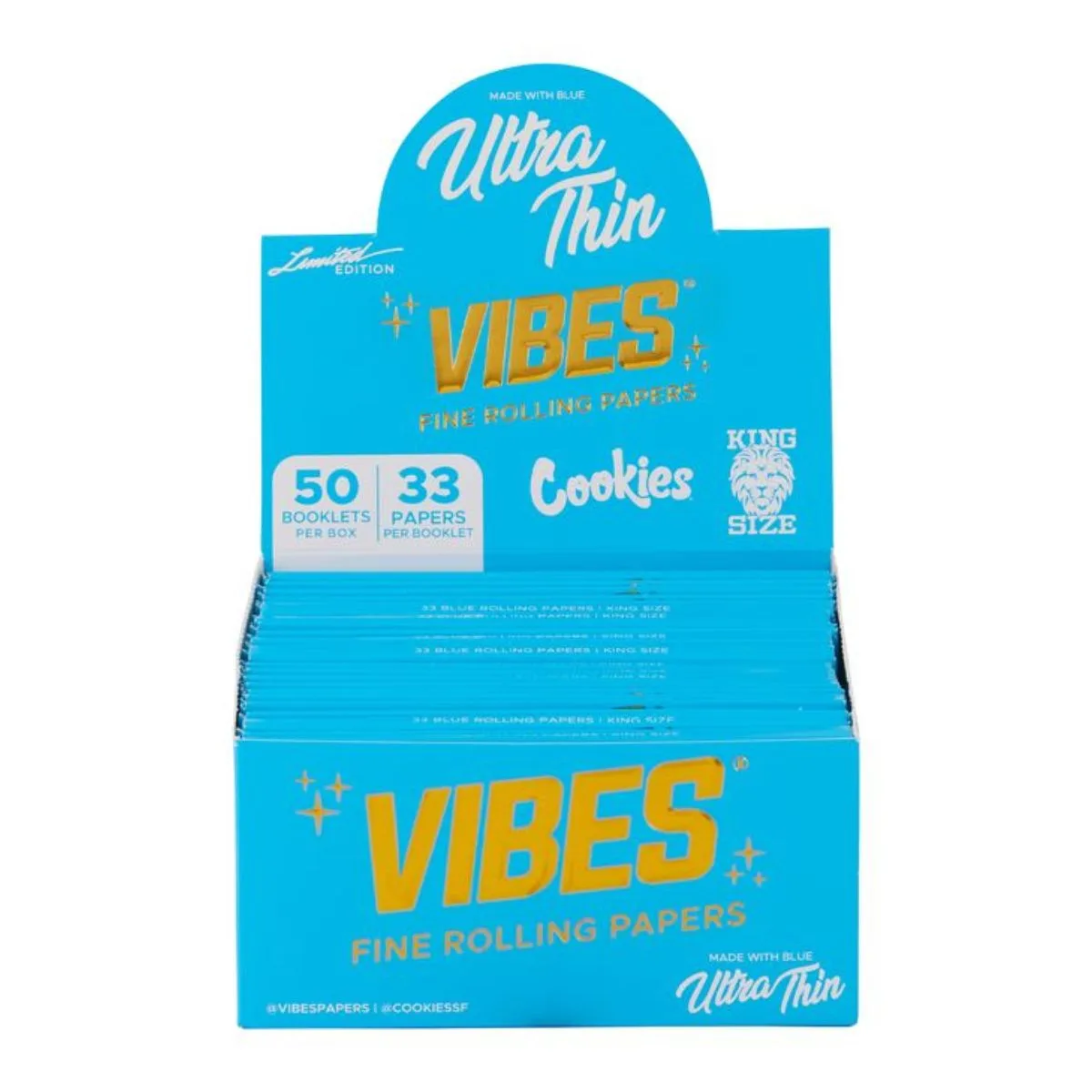 VIBES x COOKIES Papel de Fumar King Size Slim Ultrafino (50 uds/expositor)