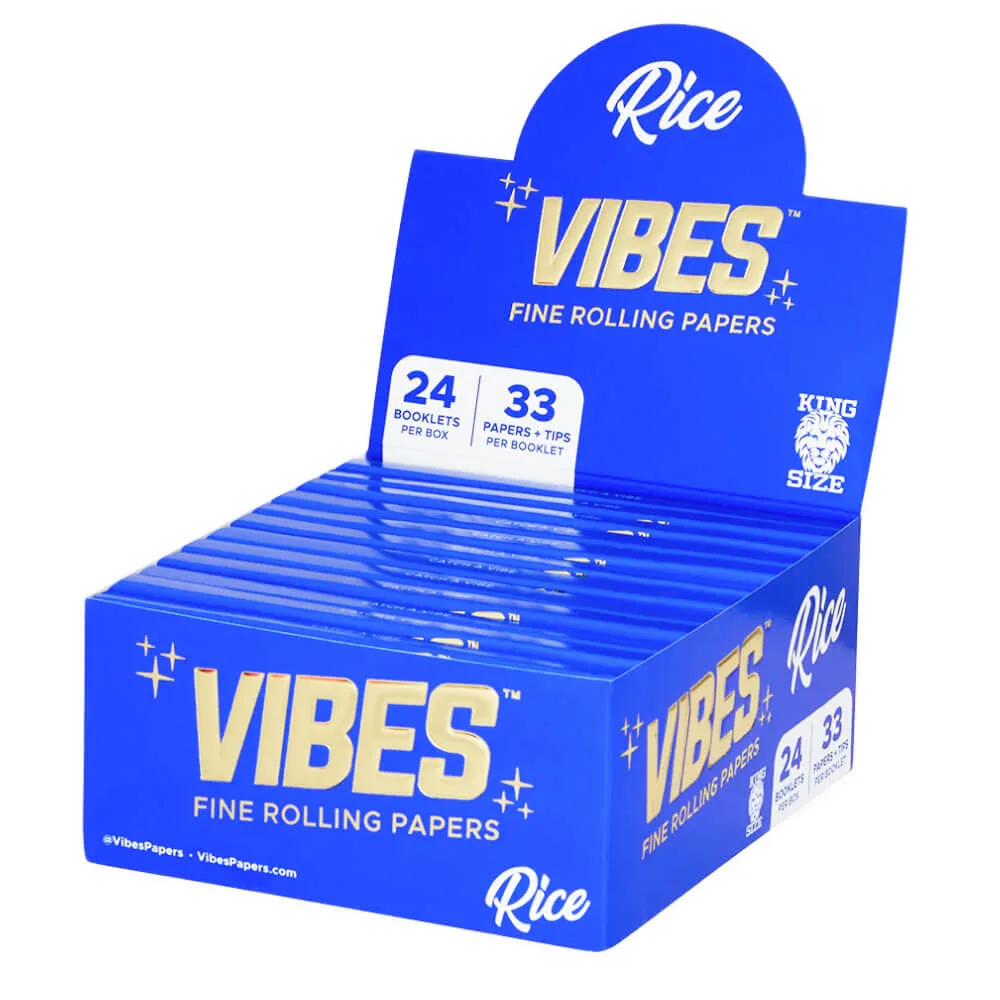 VIBES Papeles De Liar King Size Slim Con Filtros Arroz (24 uds/display)