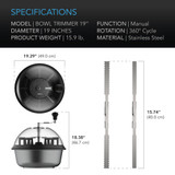 Bud Bowl Trimmer,Twist Spin Cut with Clear Visibility Dome, 19-Inch AC Infinity - imagen 2