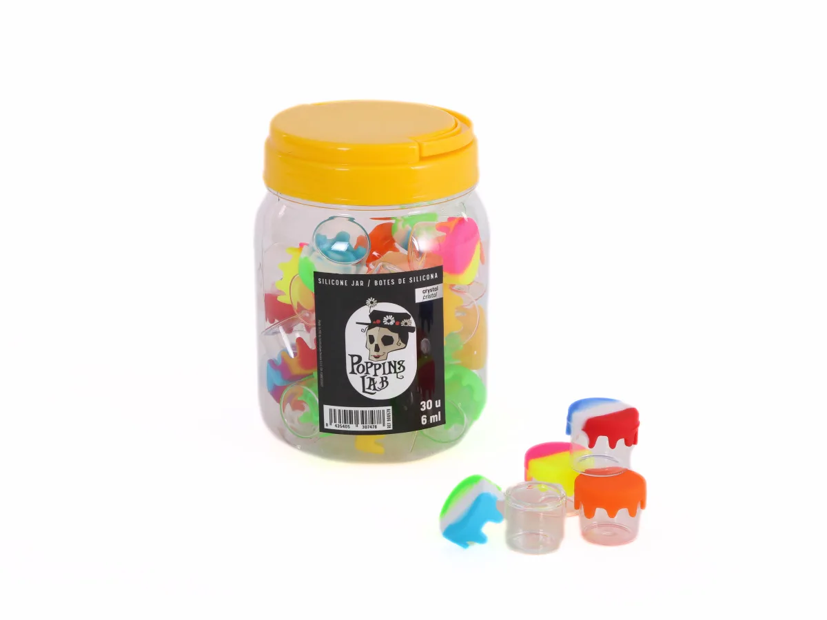 Botes cristal / silicona 6 ml (display 30 u) Poppins Lab - POPPINS LAB