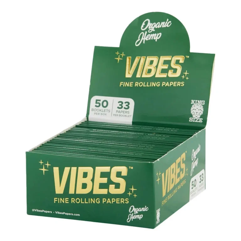 VIBES Rolling Papers King Size Slim Organic Hemp (50 uds/display)