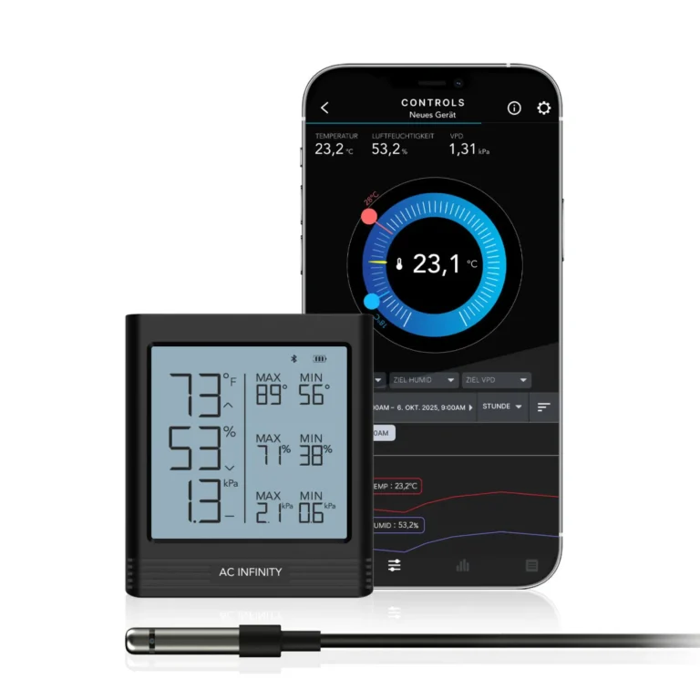 Higrómetro inteligente B1 con sensor externo y pantalla