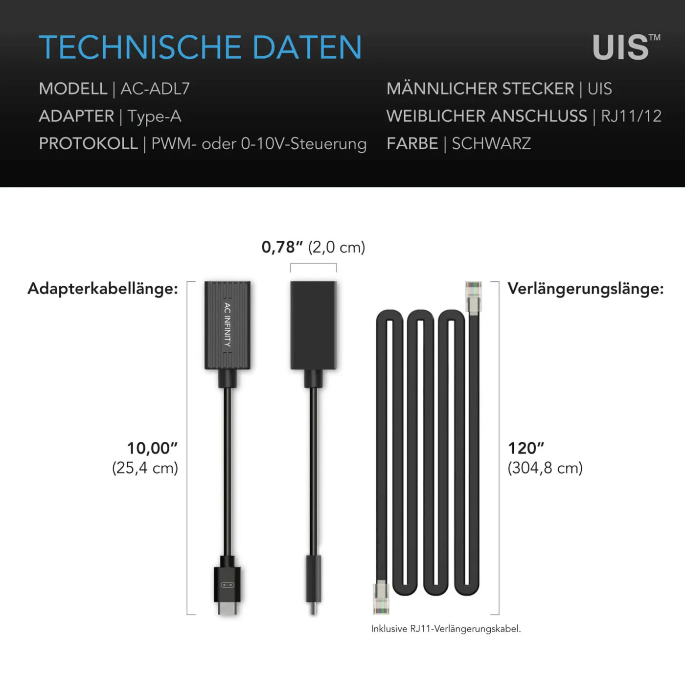Adaptador de iluminación UIS tipo A para conectores RJ11/12