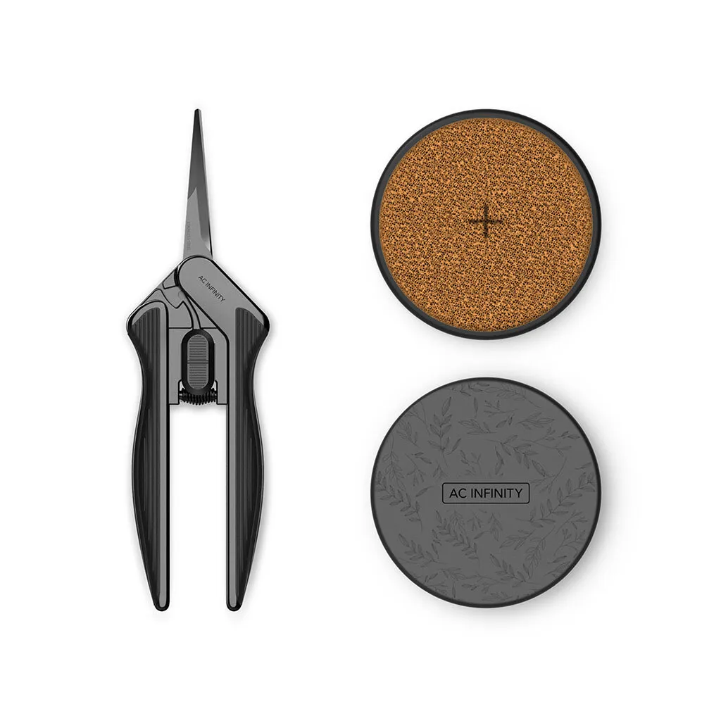 Tijeras de podar de acero inoxidable con kit de limpieza, hoja recta