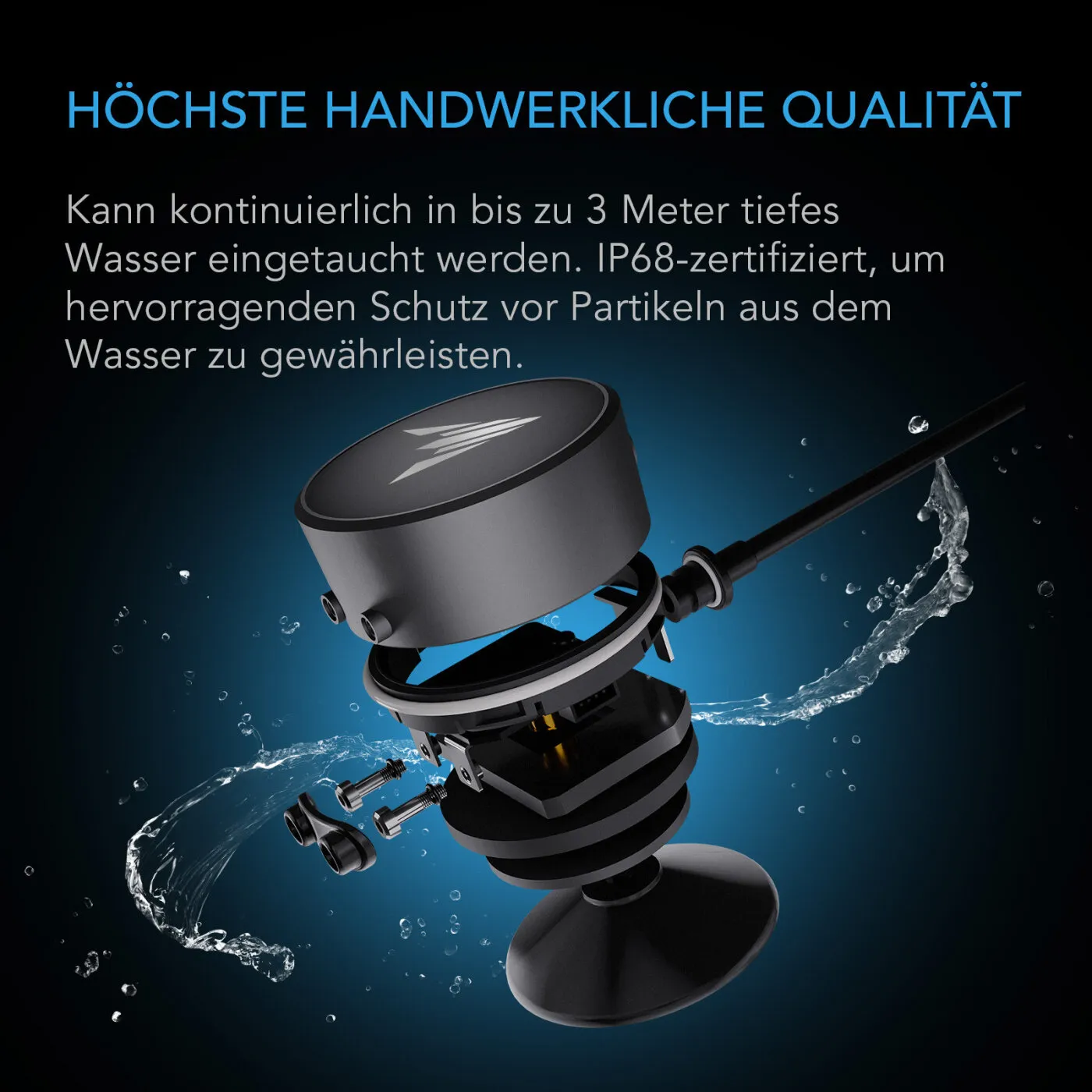 Sensor de agua con IA para detección de líquidos, IP68