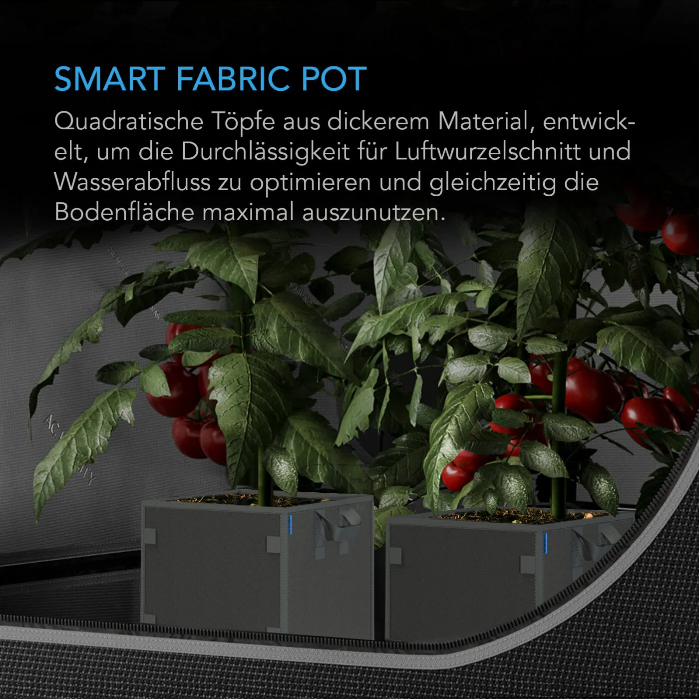 Maceta textil cuadrada 26,5 L (pack 5)