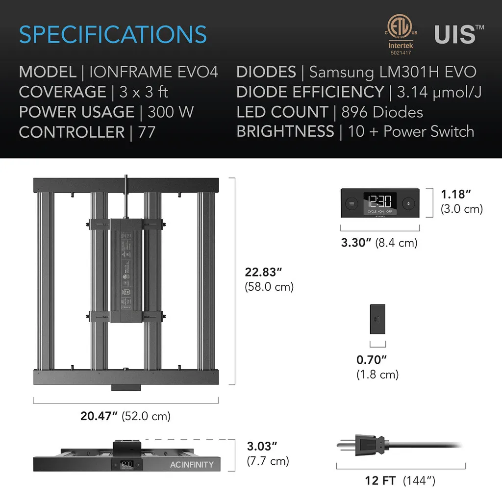 IONFRAME EVO4 – LED de cultivo de barra 300 W - Imagen 3