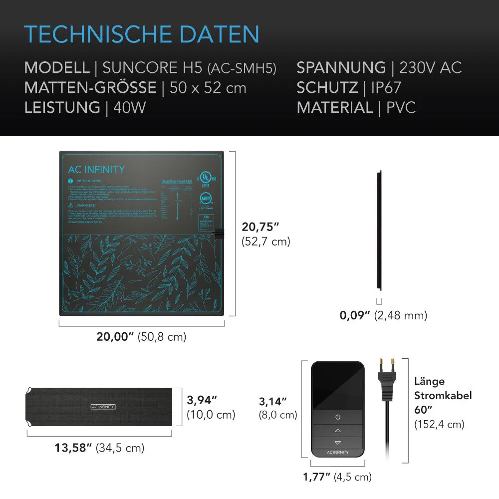 SUNCORE H5 – Manta térmica de propagación 50,8×52,7 cm